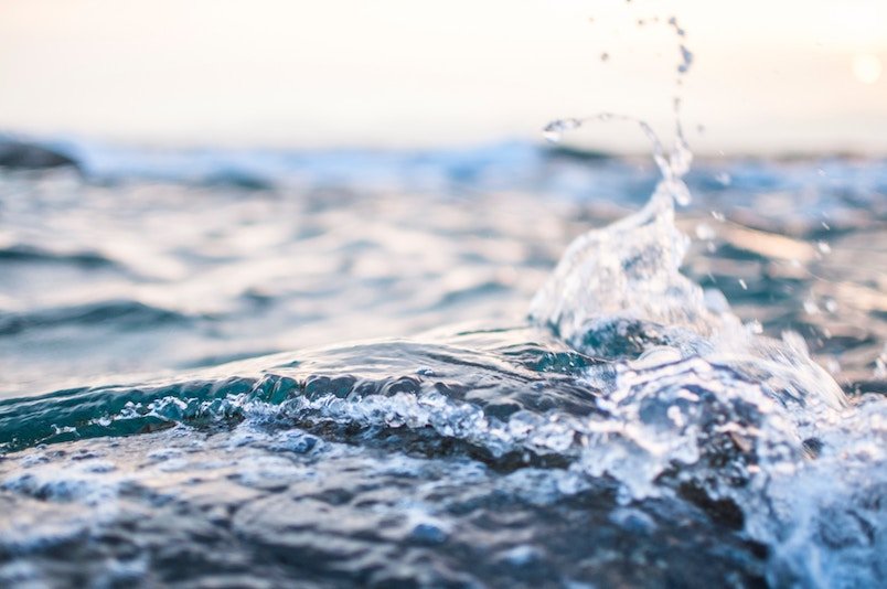 Closeup of wave of water